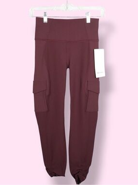 Lululemon Trail Trekker HR Tight 25” Size 4 Burgundy High Rise Leggings